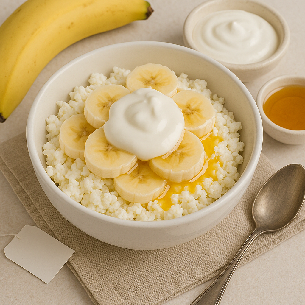 Творог с бананом