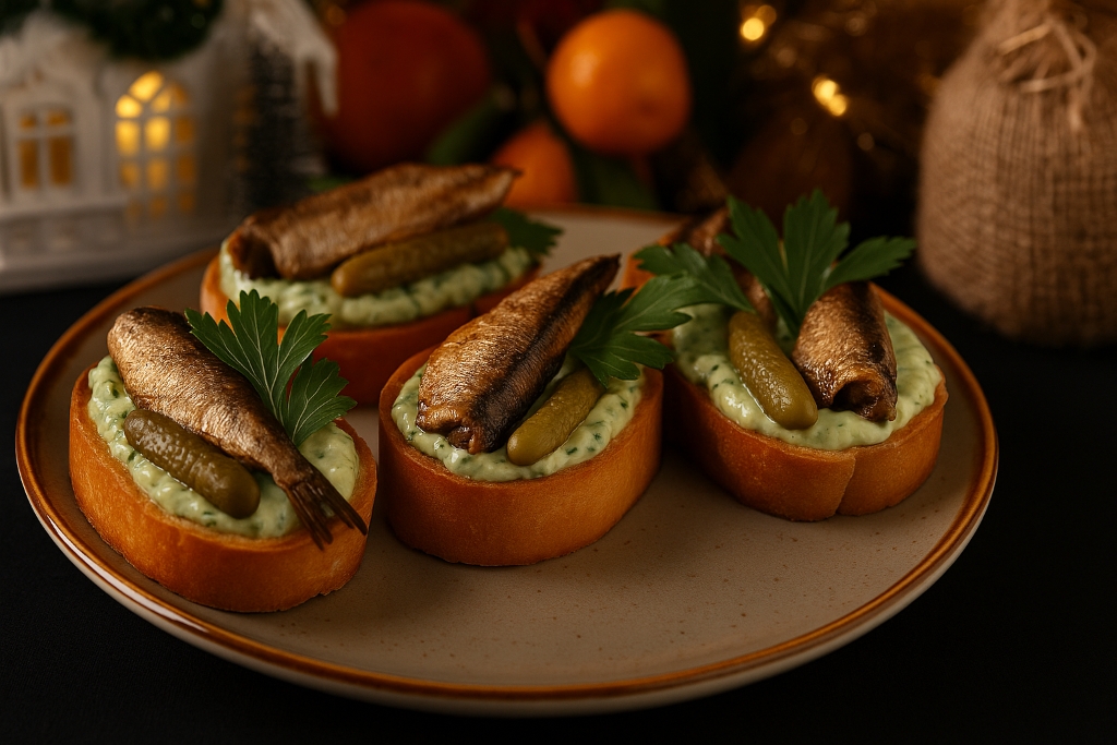 Брускетта со Шпротами