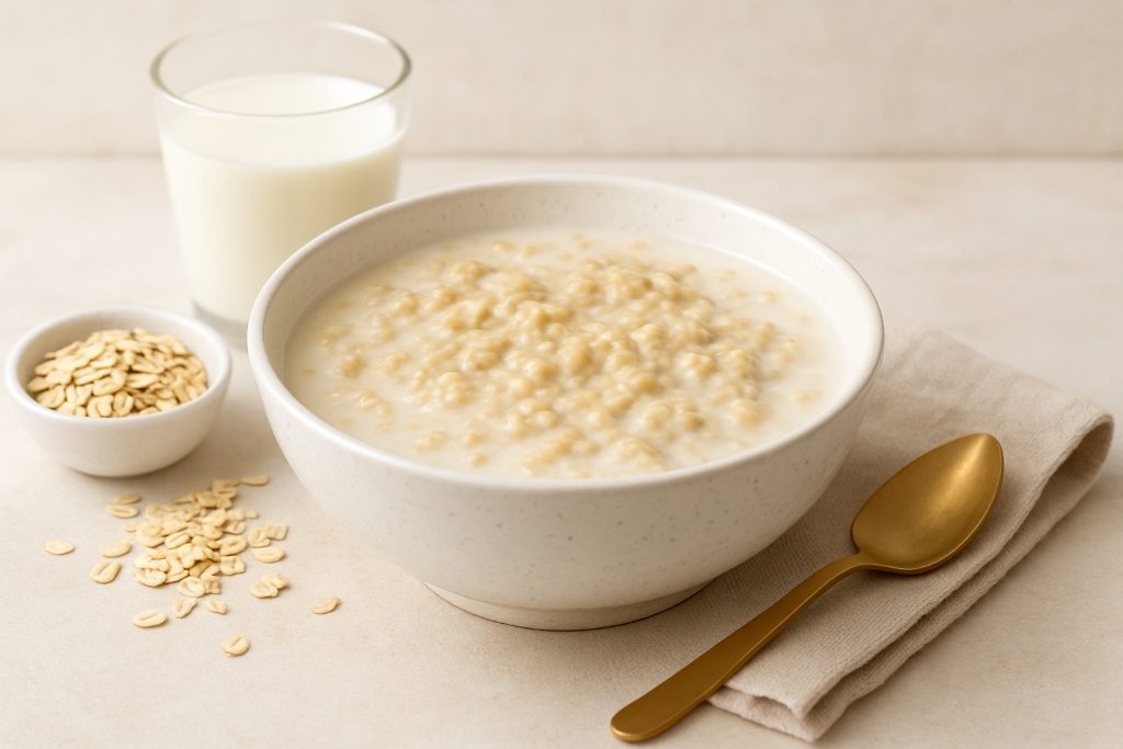 Овсяная каша с тёплым молоком