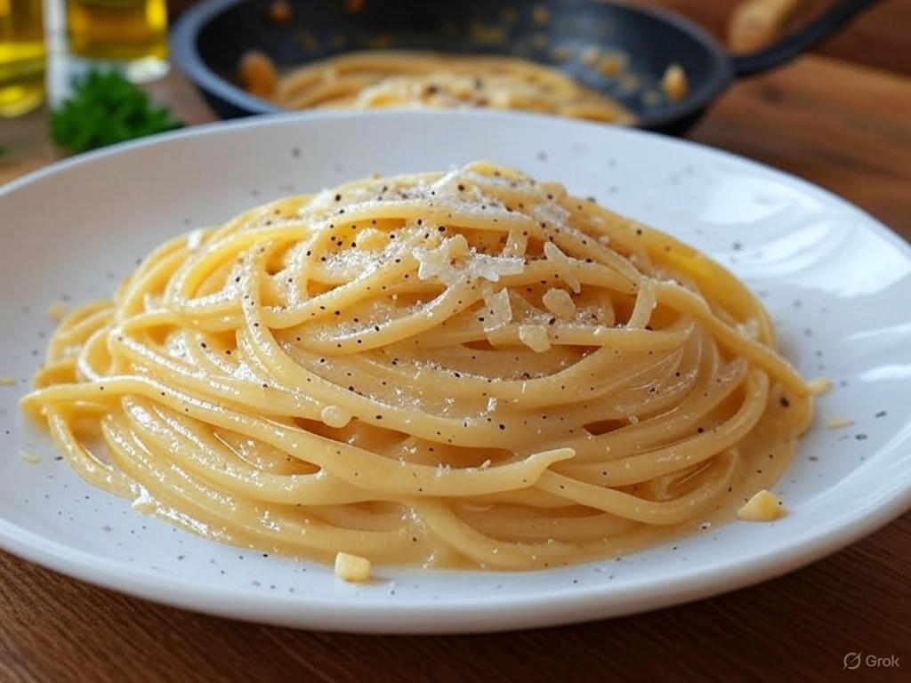 Спагетти с черным перцем