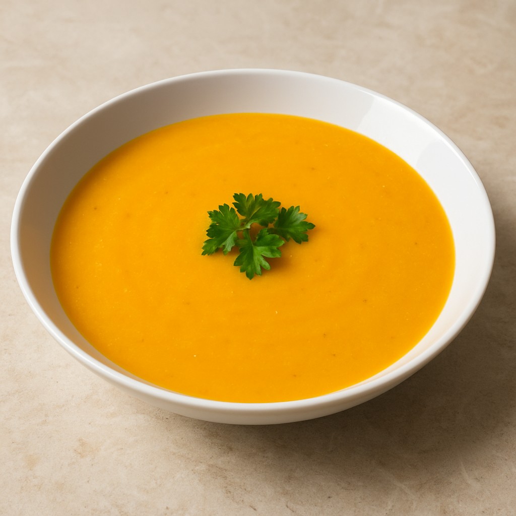 Нежный крем-суп из тыквы с авокадо и сливками