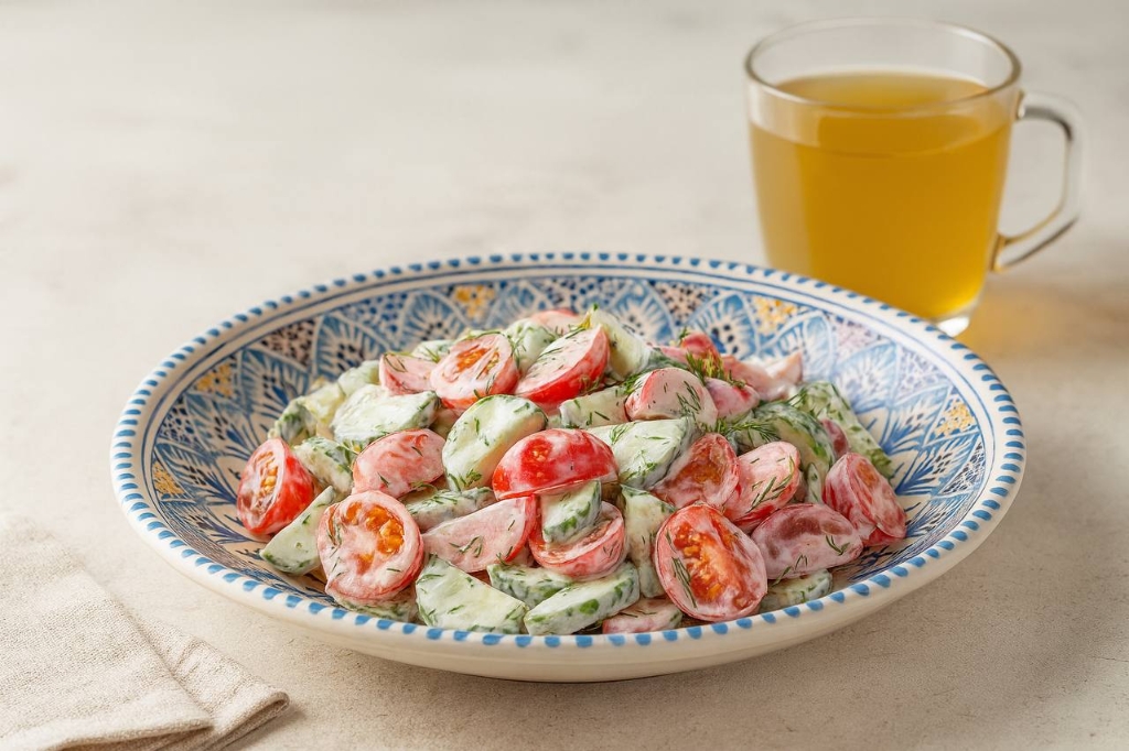 Овощной салат со сметаной