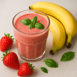 Смузи клубника-банан-базилик