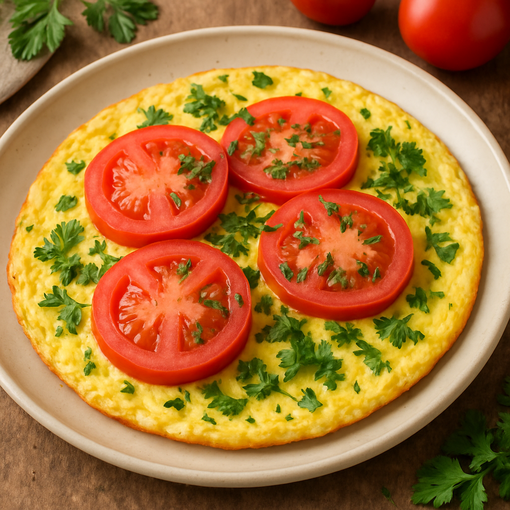 Омлет с томатом и зеленью